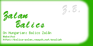 zalan balics business card