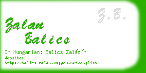 zalan balics business card